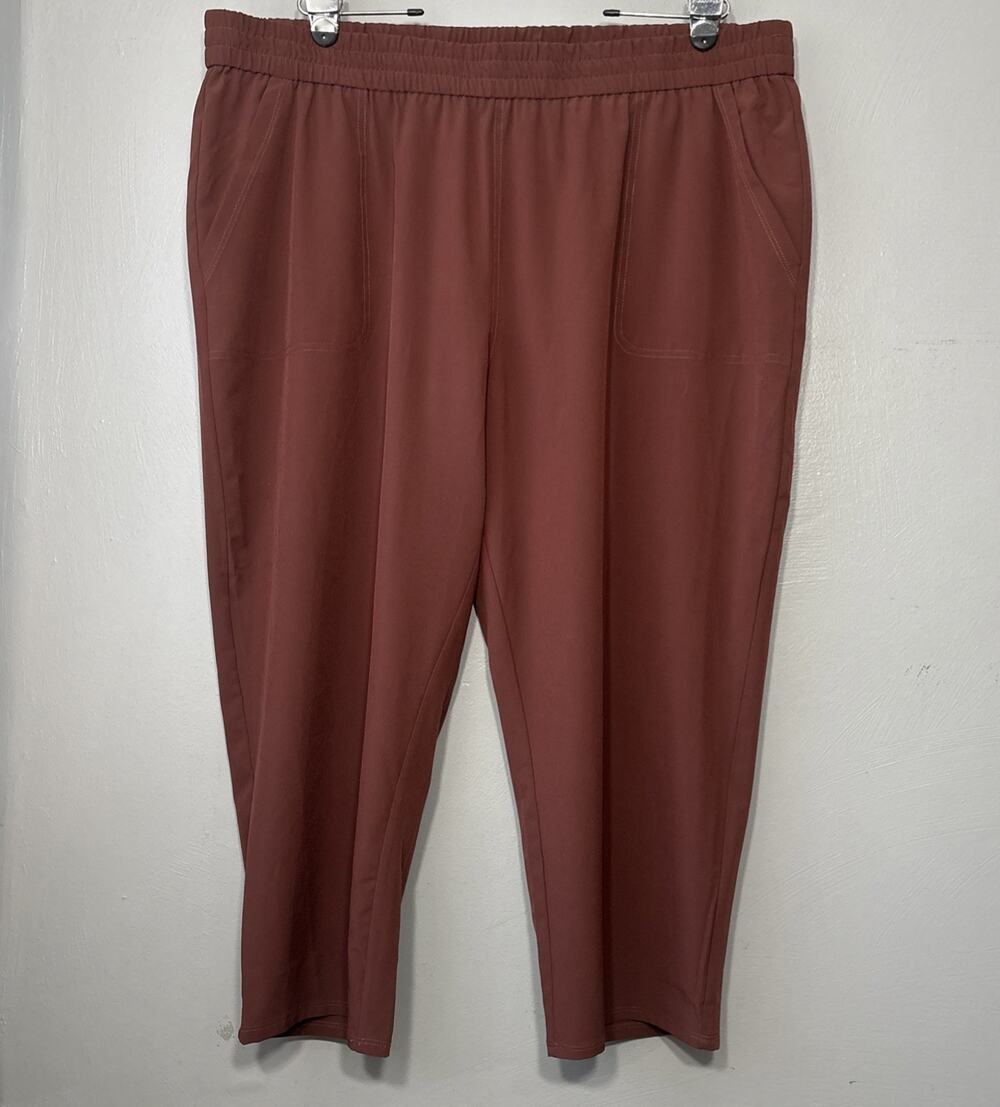 D&Co Active Capris Pants Plus Size 2X Earthy Brown Gorpcore Outdoors Hiking Boho